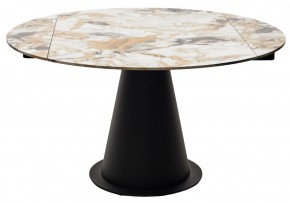 Стол TERAMO 135 GLOSS GRAND JADE SOLID CERAMIC, керамика, поворотн.механизм / Черный каркас, ®DISAUR в Менделеевске - mendeleevsk.mebel24.online | фото