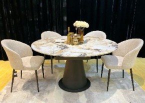 Стол TERAMO 135 GLOSS GRAND JADE SOLID CERAMIC, керамика, поворотн.механизм / Черный каркас, ®DISAUR в Менделеевске - mendeleevsk.mebel24.online | фото 2