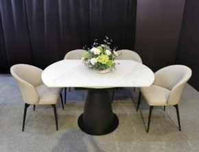 Стол TERAMO 135 GLOSS GRAND JADE SOLID CERAMIC, керамика, поворотн.механизм / Черный каркас, ®DISAUR в Менделеевске - mendeleevsk.mebel24.online | фото 3