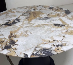 Стол TERAMO 135 GLOSS GRAND JADE SOLID CERAMIC, керамика, поворотн.механизм / Черный каркас, ®DISAUR в Менделеевске - mendeleevsk.mebel24.online | фото 4