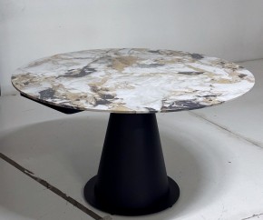Стол TERAMO 135 GLOSS GRAND JADE SOLID CERAMIC, керамика, поворотн.механизм / Черный каркас, ®DISAUR в Менделеевске - mendeleevsk.mebel24.online | фото 5