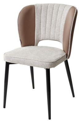 Стул HERMES WZ2042-02 светло-бежевый фактурный велюр/ HK017-31 серо-коричневый PU, М-City в Менделеевске - mendeleevsk.mebel24.online | фото 1