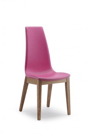 СТУЛ  SELLY, ASH WALNUT 167/ SOFT PIENO FIORE 275 FUSSIA с черн.строчкой в Менделеевске - mendeleevsk.mebel24.online | фото