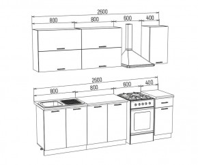 ТЕХНО-3 Кухонный гарнитур 2,0 м Компоновка №2 в Менделеевске - mendeleevsk.mebel24.online | фото