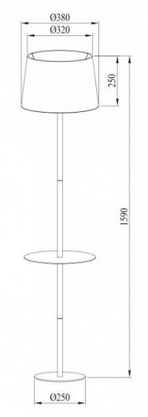 Торшер с полкой Arte Lamp Connor A2102PN-1WH в Менделеевске - mendeleevsk.mebel24.online | фото 3