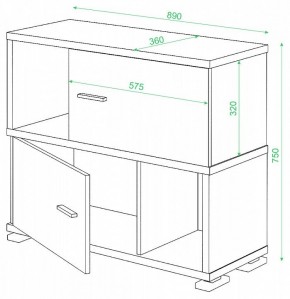 Тумба комбинированная СБ-30/2 в Менделеевске - mendeleevsk.mebel24.online | фото 2