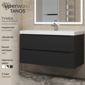 Тумба под раковину Uperwood Tanos 100 см, подвесная, черная матовая в Менделеевске - mendeleevsk.mebel24.online | фото 3