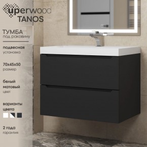 Тумба под раковину Uperwood Tanos 70 см, подвесная, черная матовая в Менделеевске - mendeleevsk.mebel24.online | фото 3