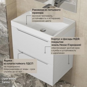 Тумба с раковиной Uperwood Tanos 50 см, подвесная, белая матовая в Менделеевске - mendeleevsk.mebel24.online | фото 6