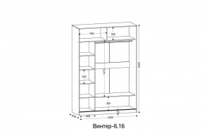 ВИНТЕР - 6.16 Шкаф-купе 1600 без зеркала в Менделеевске - mendeleevsk.mebel24.online | фото 2